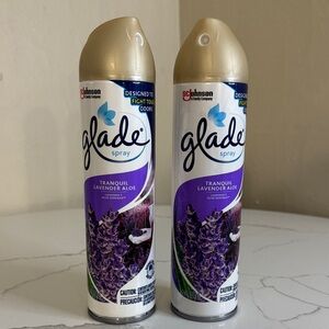 Glade Lavender Aloe Spray with Purple and Gold Design